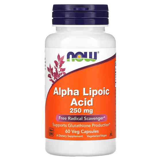 Альфа-липоевая кислота NOW Alpha Lipoic Acid, 250 mg, 60 Veg Capsules Луцк