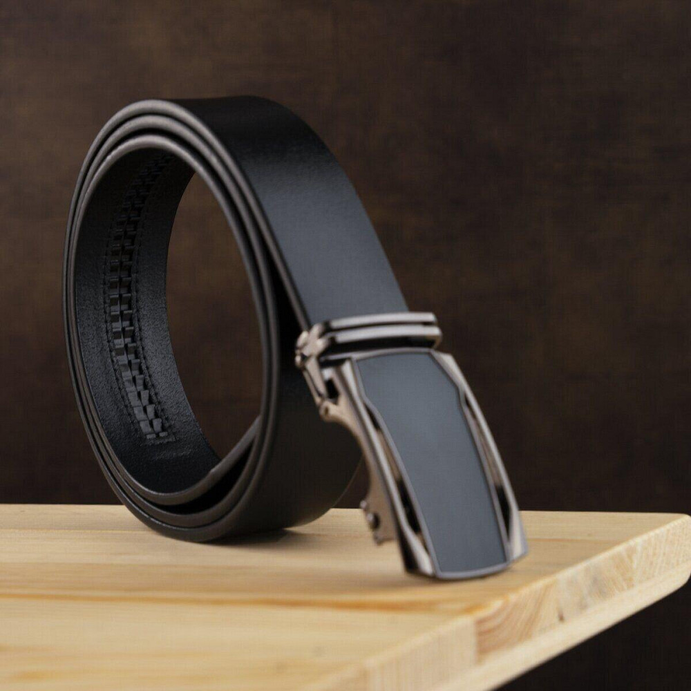 Ремень мужской c рамкой из затемненного металла Vintage 20277 Черный Киев - изображение 6