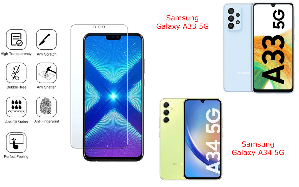 Защитное стекло NeoGlass для Samsung Galaxy A33 5G, Galaxy A34 5G – ультрапрозрачное и устойчивое Киев - изображение 4