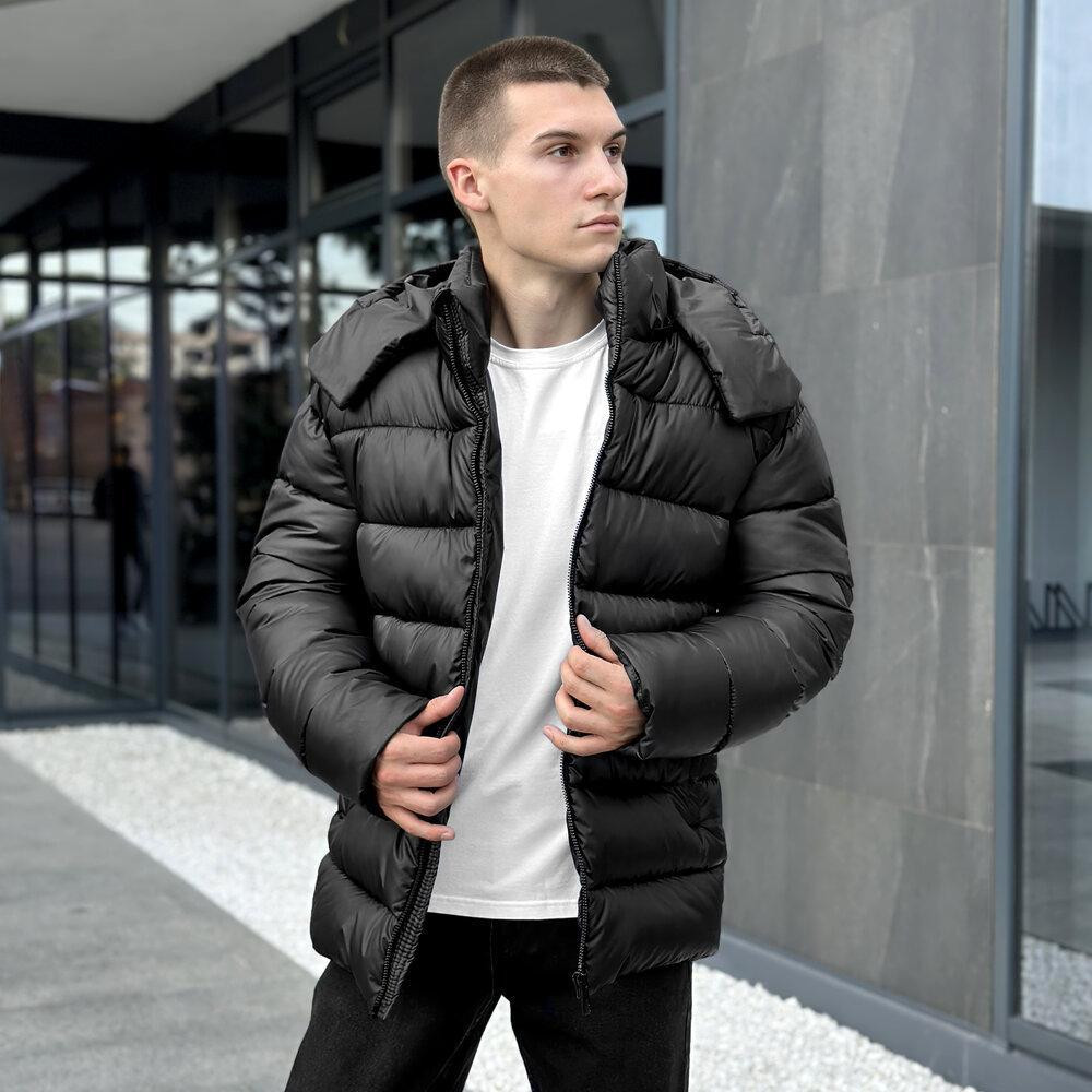 Чоловіча зимова куртка Пуховик Pobedov Snowfall Тепла з капюшоном зима чорна Одеса - фото 4