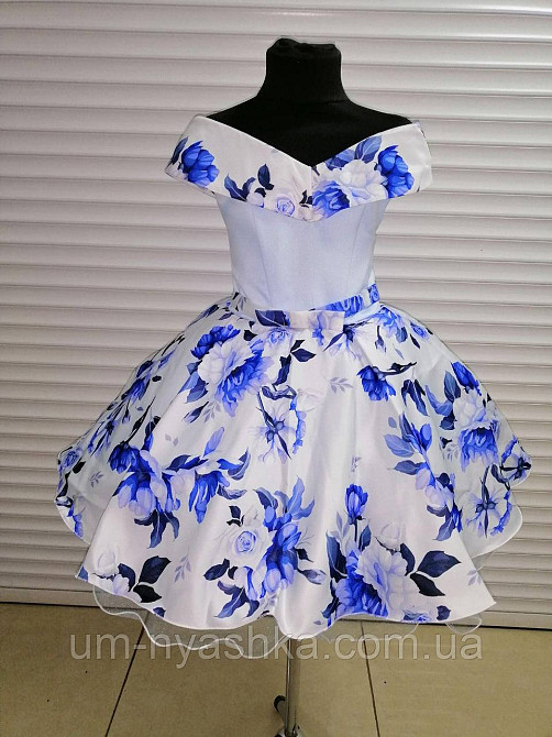 Пышное нарядное платье в горох в стиле 