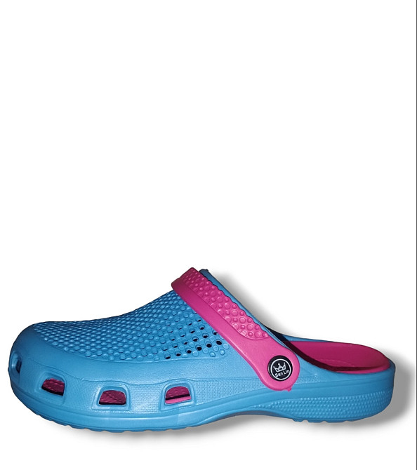 Кроксы голубые с розовой стелькой 36 37 23.5 см Одесса - изображение 1