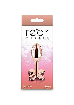 Анальная пробка металлическая NS Novelties Rear Assets Clover, золотая Sex Aura Киев