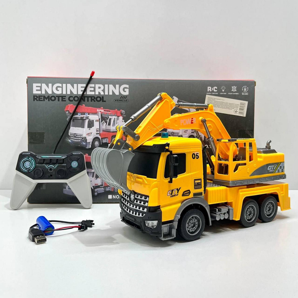 Машинка будтехніка на радіокеруванні акумулятор підсвічування рухомі деталі Жовта (YJ-113-1-2) Чернігів - фото 1