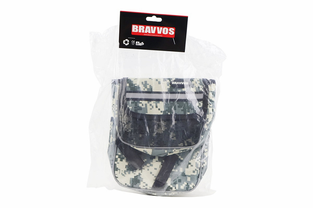 Сумка-штани на раму з тримачем телефону 170х90мм, бічні відділення, кріпл. на липучці, вологозахисна, піксель Київ - фото 4