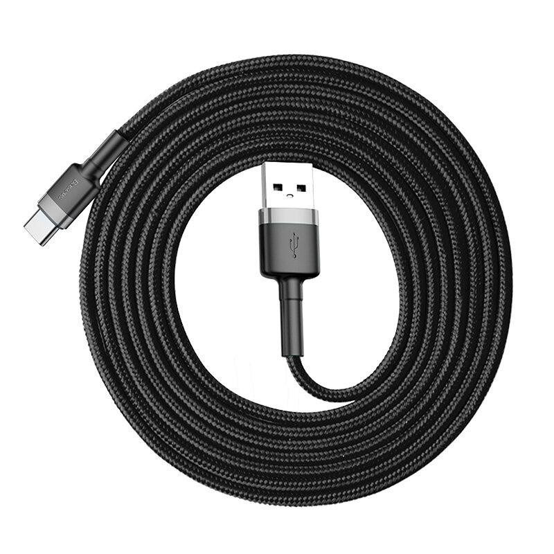 Кабель Baseus Cafule USB 2.0 to Type-C 2A 2M Черный/Серый (CATKLF-CG1) Киев - изображение 5