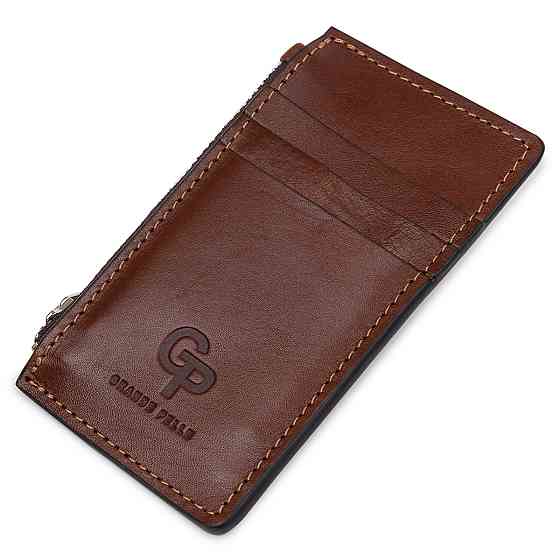 Шкіряний чоловічий картхолдер GRANDE PELLE 11400 Коричневий Київ