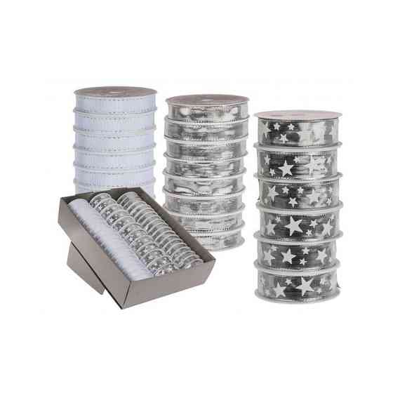 Стрічка срібляста "Різдво", 1,5 см Рівне