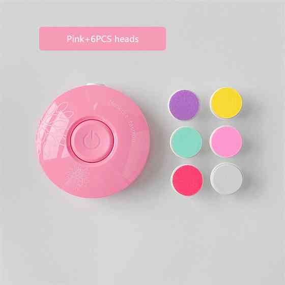 Дитячий триммер Sindax для нігтів з 6 шліфувальними головками (Рожевий) Николаев