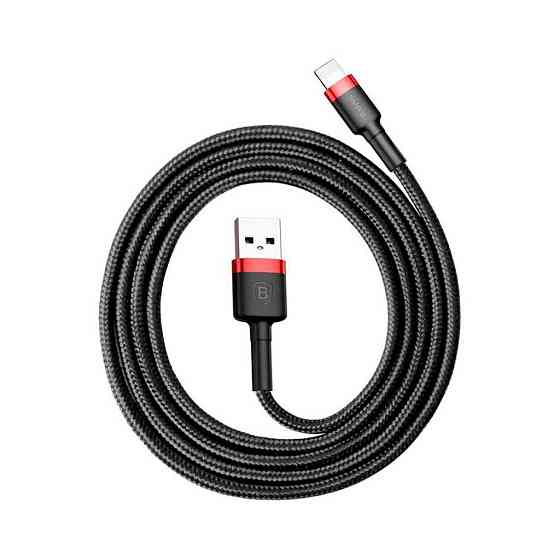 Кабель Baseus Cafule USB 2.0 to Lightning 1.5A 2M Черный/Красный (CALKLF-C19) Киев