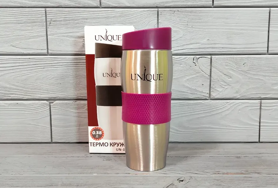 Термокухоль UNIQUE UN-1072 з нержавіючої сталі з індикатором температури, 380 мл, стильний дизайн Одеса - фото 2