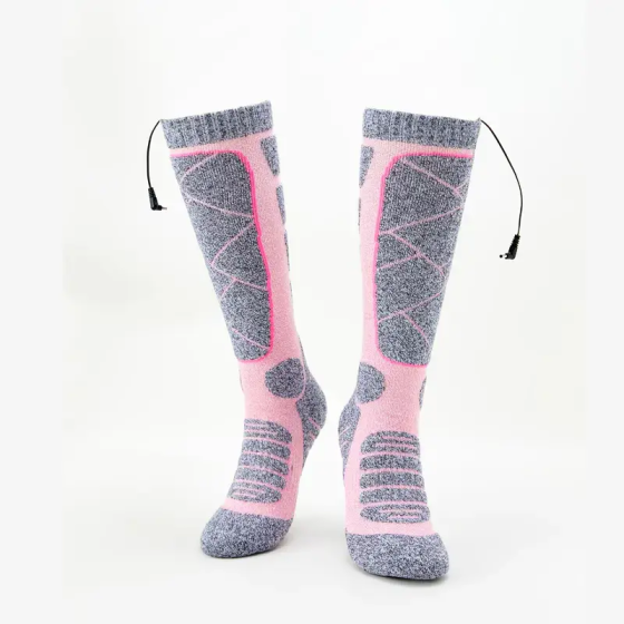 Носки с подогревом ZBHSWZ02 без блока питания 38-44р. (Серый с розовым) Винница