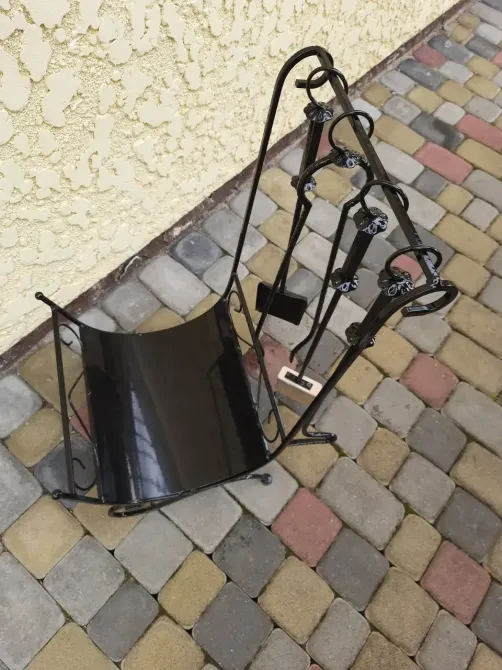 Набір для каміну кований №3 (дровниця, совок, щітка, кочерга, щипці) Б3892 Чорний Київ - фото 4