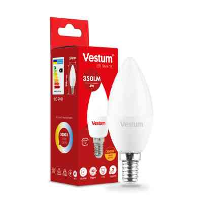 Лампочка Vestum LED C37 4W 3000K 220V E14 (1-VS-1308) Вінниця