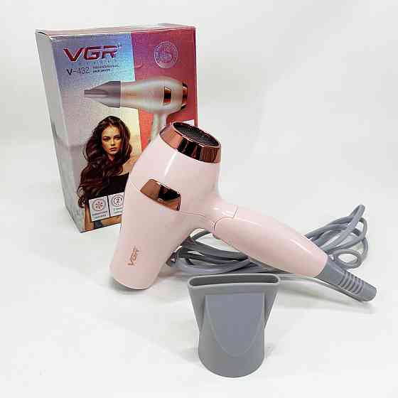 Фен с мощным мотором VGR V-432, Фен для объемной укладки для укладки любых волос TU-69 Львов