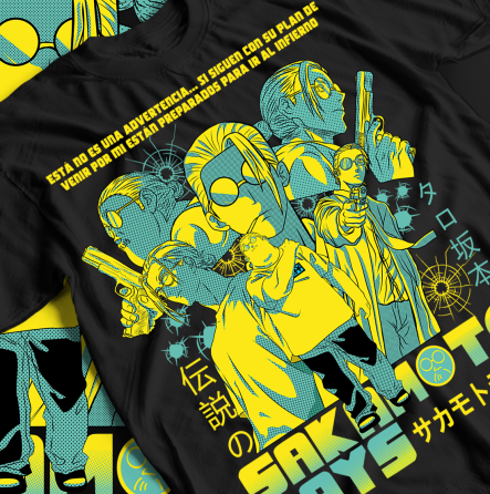 Футболка для мальчика аниме Сакамото Дайс Аниме Фанс оверсайз (рост от 165 до 180 ) Черний AnimeJ0646m Днепр