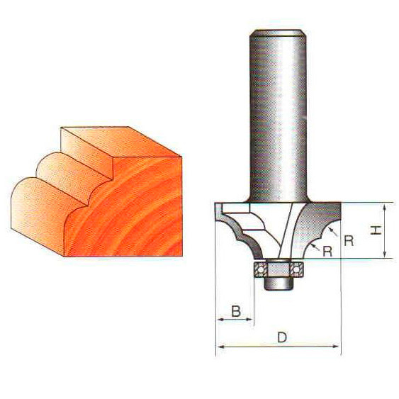 Фреза ГЛОБУС 2009 R8 крайкова фігурна з нижнім підшипником Коломия - фото 1