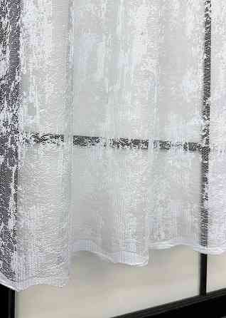 Тюль VR-Textil 1600т Жаккард Мрамор Высотой 120 см Белый 400х120 см (40-203) Киев