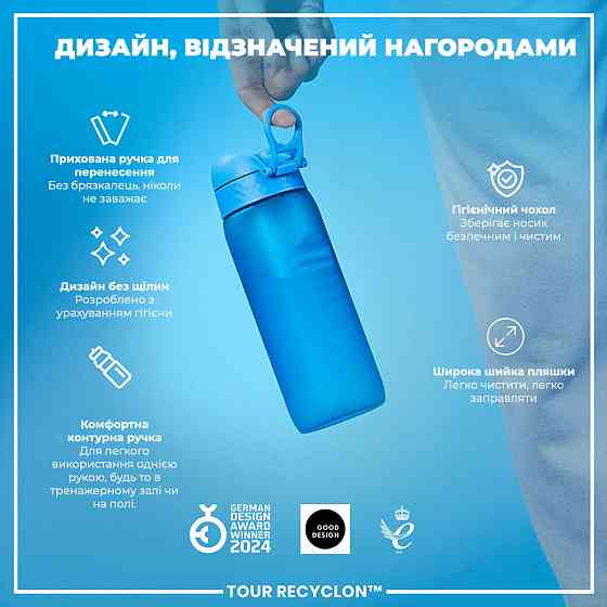 Пляшка для води ION8 750 мл. (ЕКО пляшка) BPA Free, Blue Кам'янське