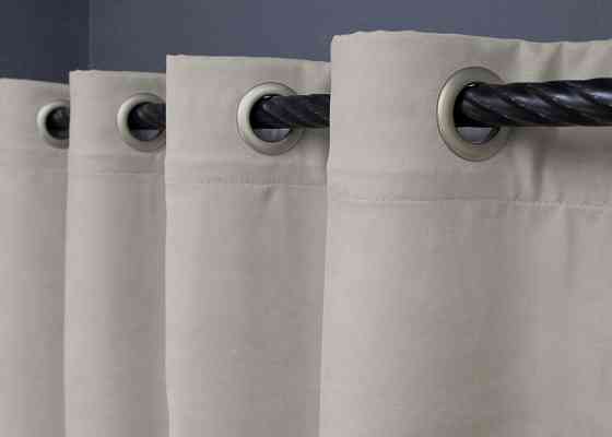 Комплект штор на люверсах VR-Textil Микровелюр Petek YL № 1803ш Светло-серый 150х270 см 2 шт (37-0269) Киев