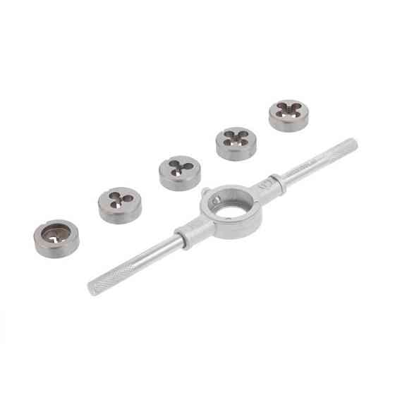 Нібор плашок з тримачем, 6 од., M4, M5, M6, M8, M10 INTERTOOL SD-8019 Київ