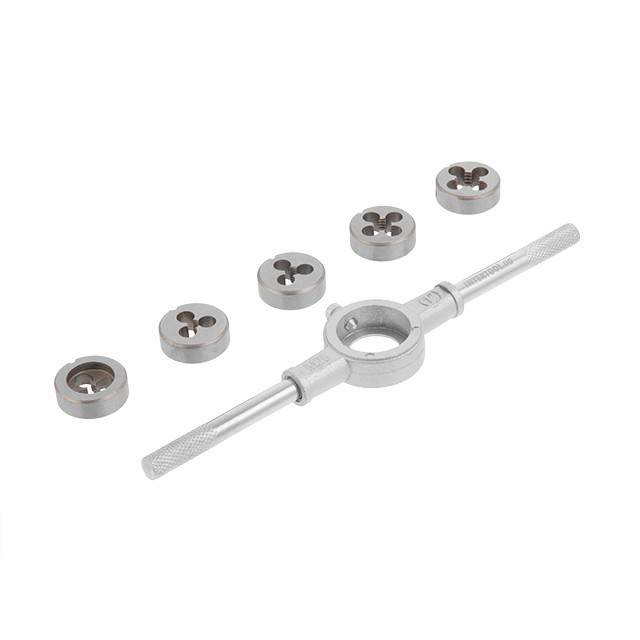 Нибор плашек с держателем, 6 ед., M4, M5, M6, M8, M10 INTERTOOL SD-8019 Киев - изображение 2