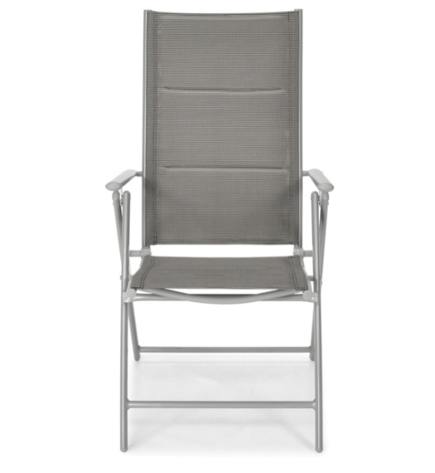 Складний садовий стілець MODENA eDomator алюмінієвий з регулюванням спинки, Срібний (Польща) Київ - фото 4