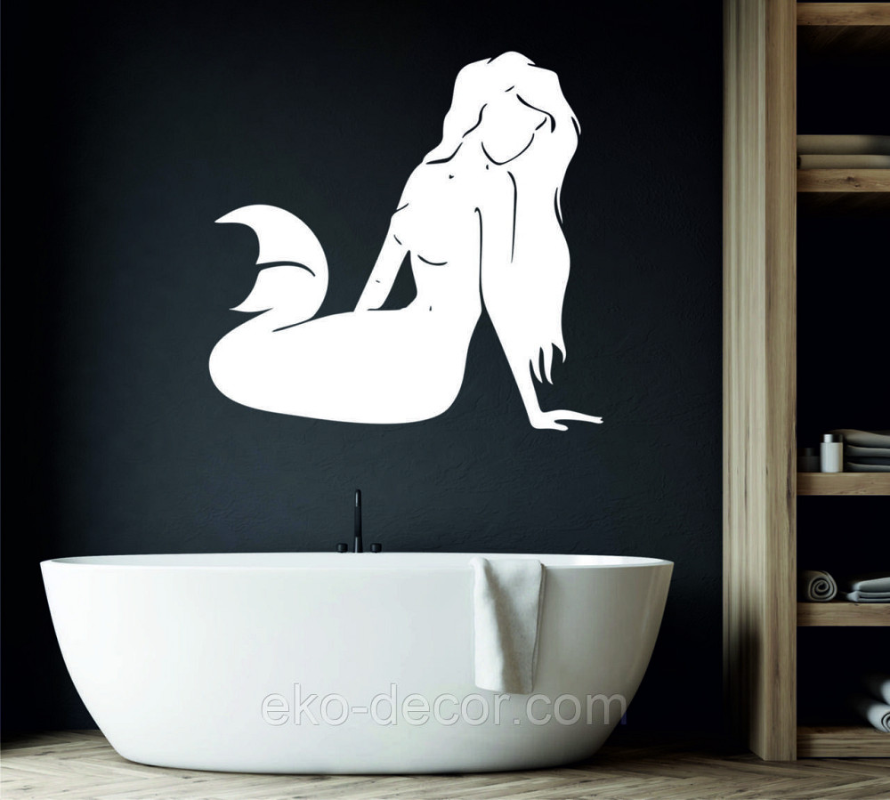 Декоративне настінне 3D Панно «Русалонька» Декор на стіну з об'ємом 50*48 см, Білий Київ - фото 3