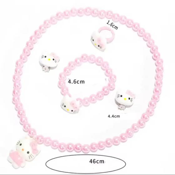 Набор украшений Hello Kitty для девочки 4 элемента розовый Киев