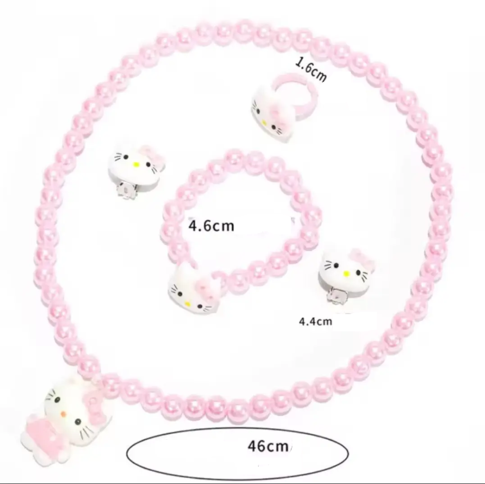 Набор украшений Hello Kitty для девочки 4 элемента розовый Киев - изображение 4