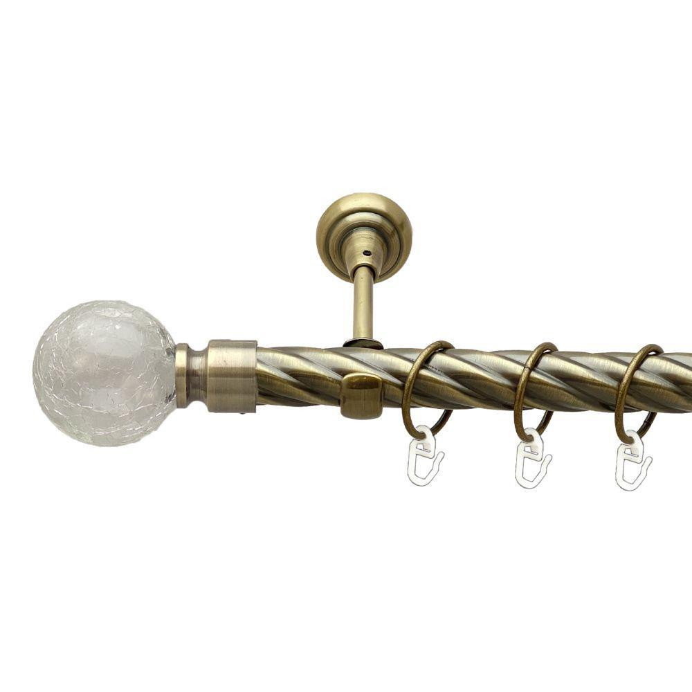 Карниз Orvit Сепія металевий однорядний відкритий скручена труба кільце металеве Антик 25 мм 160 см (00-00017731) Львів - фото 1