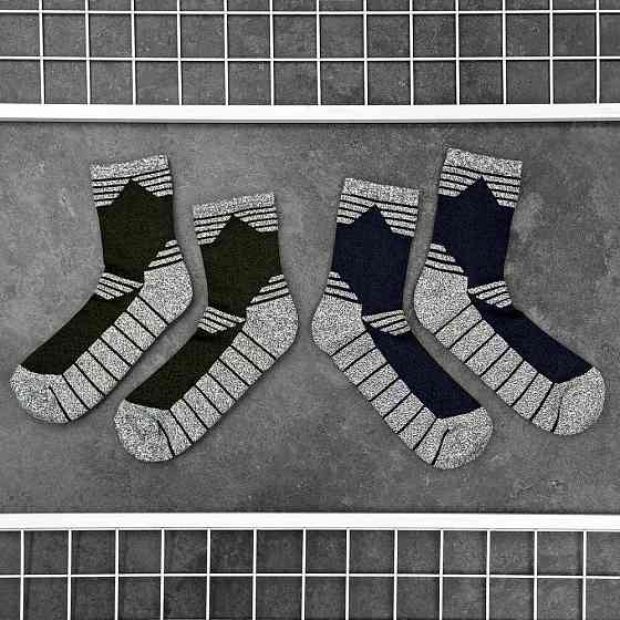 Чоловічі спортивні шкарпетки Pobedov Heat хакі з сірими вставками Київ