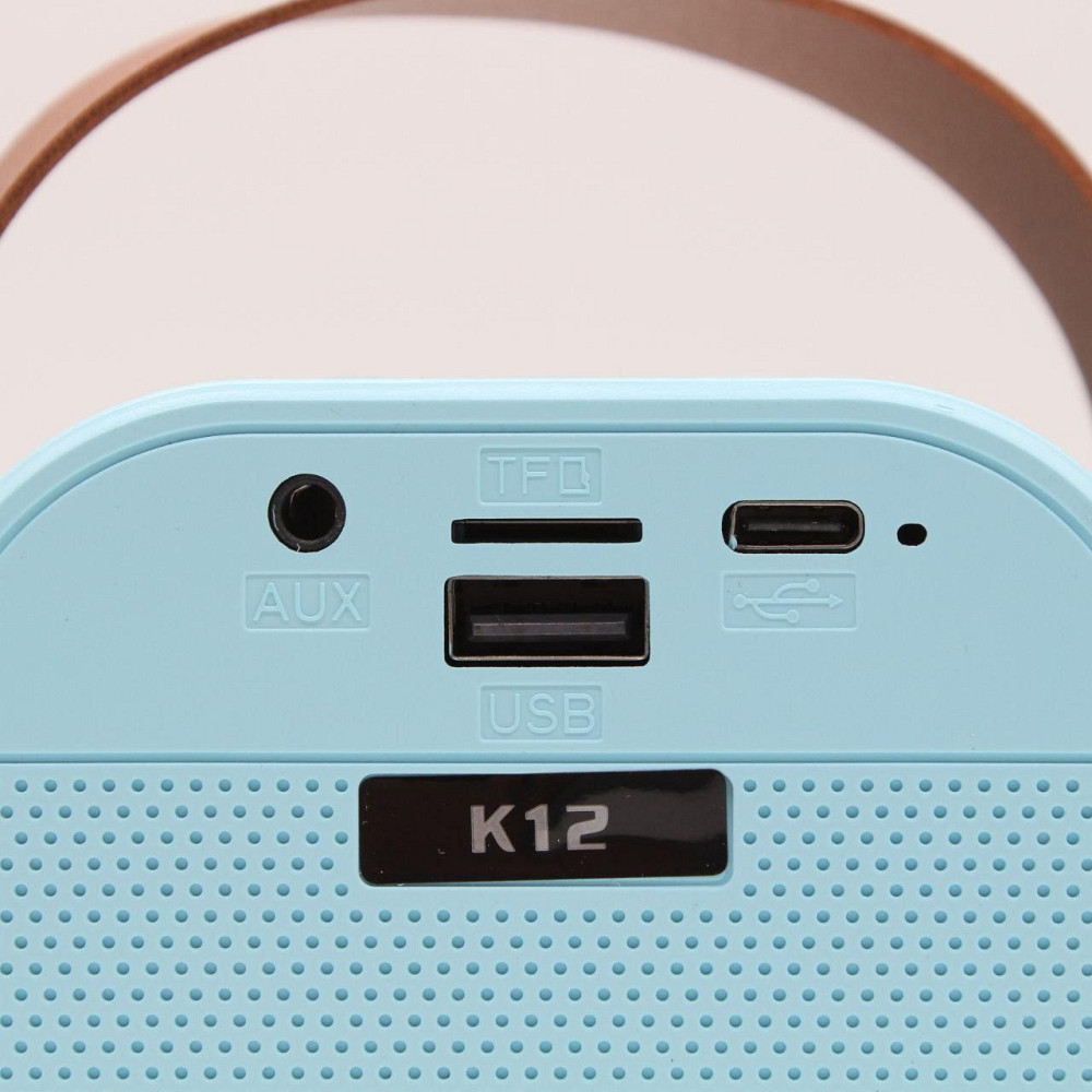 Дитяче караоке з 2 мікрофонами К12, Блакитний / Портативна колонка з RGB підсвічуванням / Бездротове міні-караоке Київ - фото 9