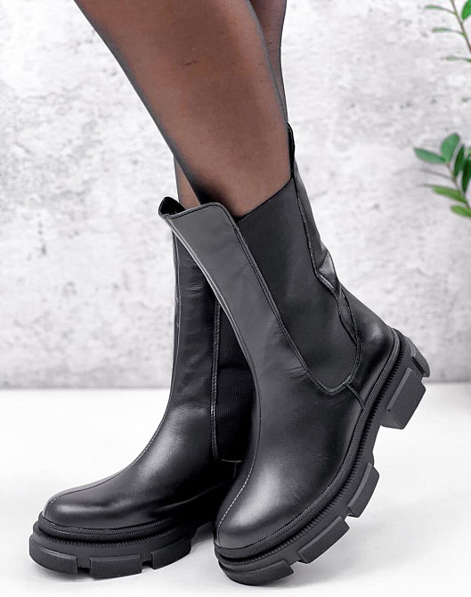 Mermaid Черевики жіночі Mermaid чорні натуральна шкіра зима висота 30 см (5212) 36-41 Коломия - фото 2