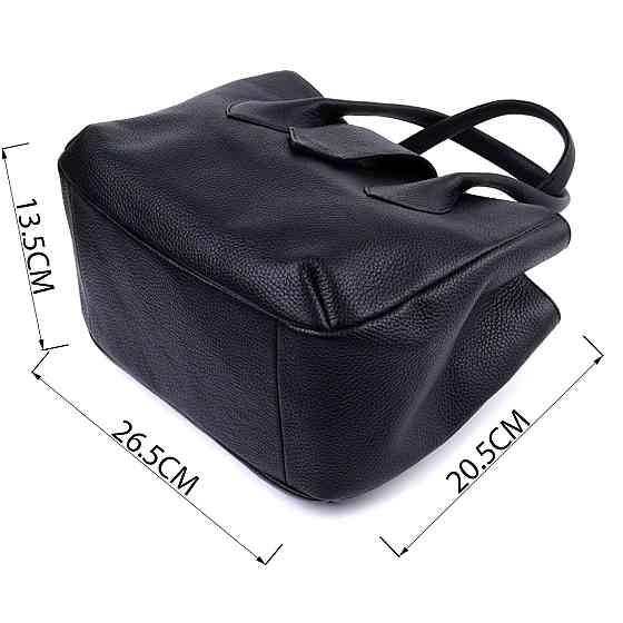 Замечательная женская сумка с двумя ручками из натуральной кожи Shvigel 22829 Черная Киев