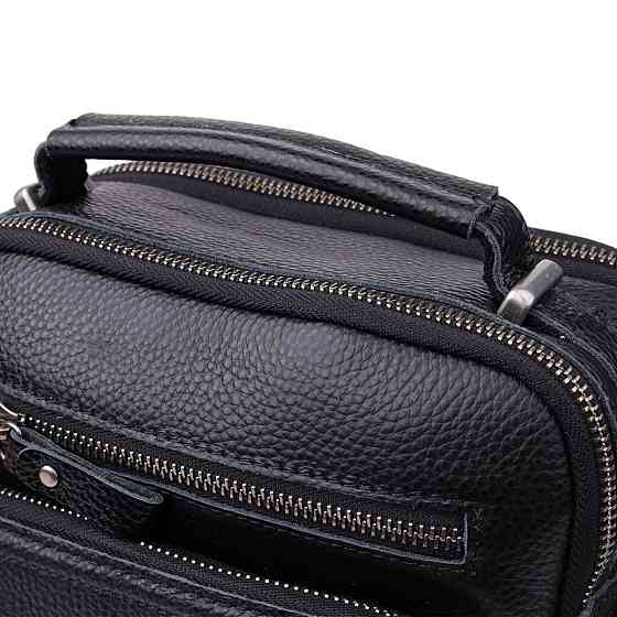 Деловая мужская сумка с ручкой для переноса в руке из натуральной кожи Черный (Vintage) Киев