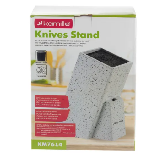 Підставка для ножів 10,6*10,6*25,7см з наповнювачем 7614 KAMILLE Житомир - фото 4