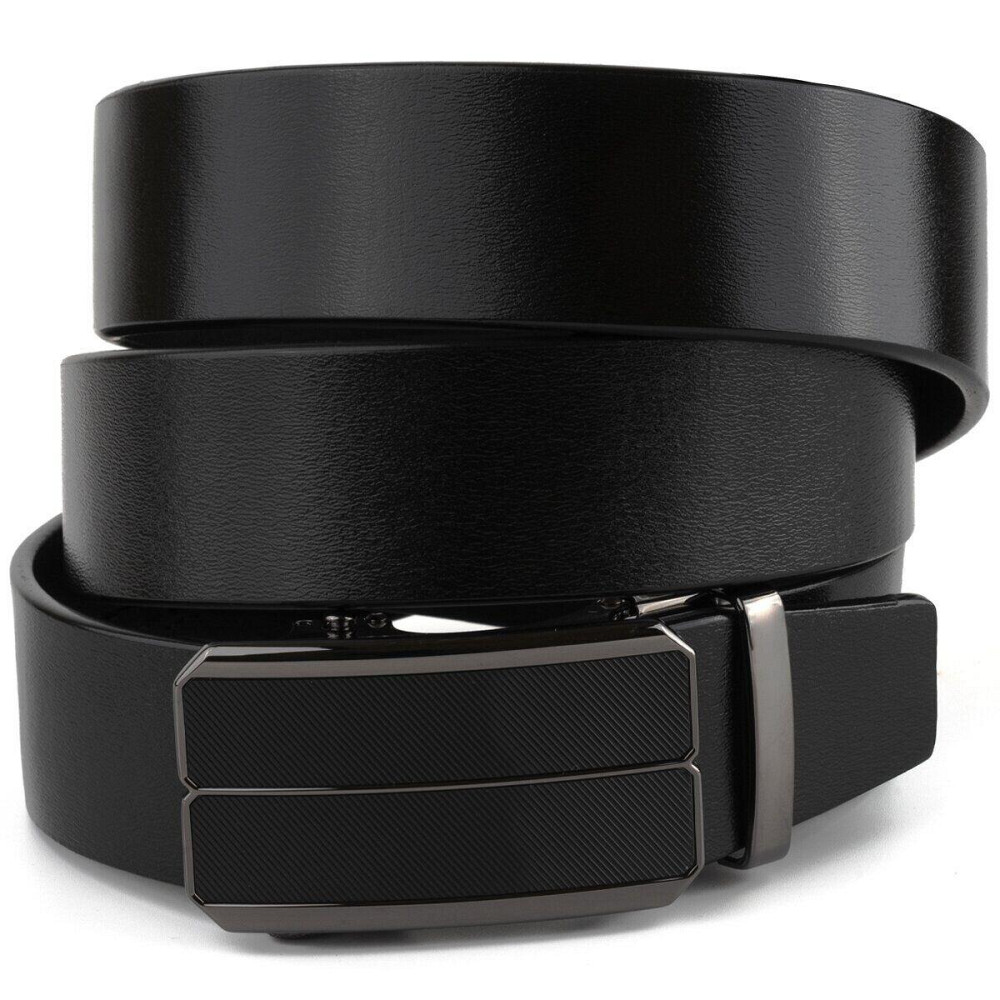 Ремень мужской c затемненной черной матовой пряжкой Vintage 20279 Черный Киев - изображение 1