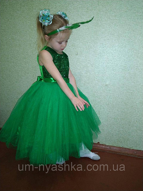 Зелене дитяче пишне плаття Ялинка з блискітками Кривий Ріг - фото 5