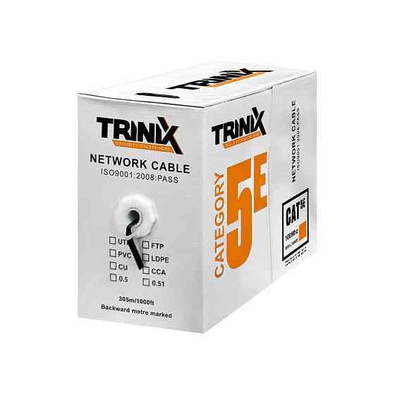 Кабель вита пара UTP CAT5E CCA 0.51mm PVC Indoor Trinix 305m (33-00187) Київ