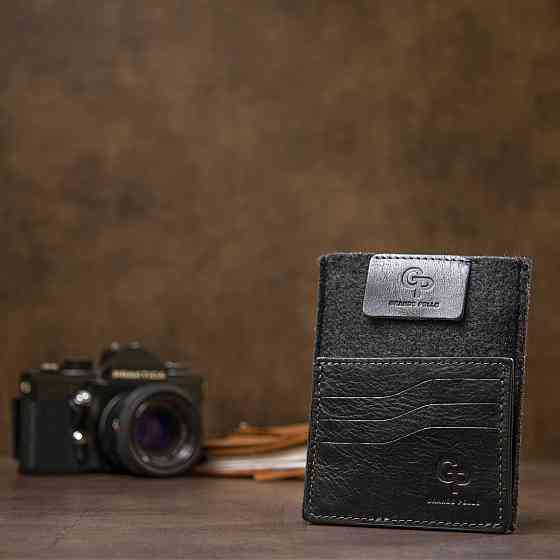Шкіряний картхолдер GRANDE PELLE 11500 Чорний Київ