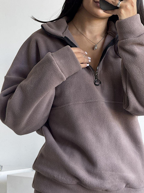 Женский теплый костюм двойка: кофта и штаны из турецкого флиса Мокко, 46/48 Одесса - изображение 6