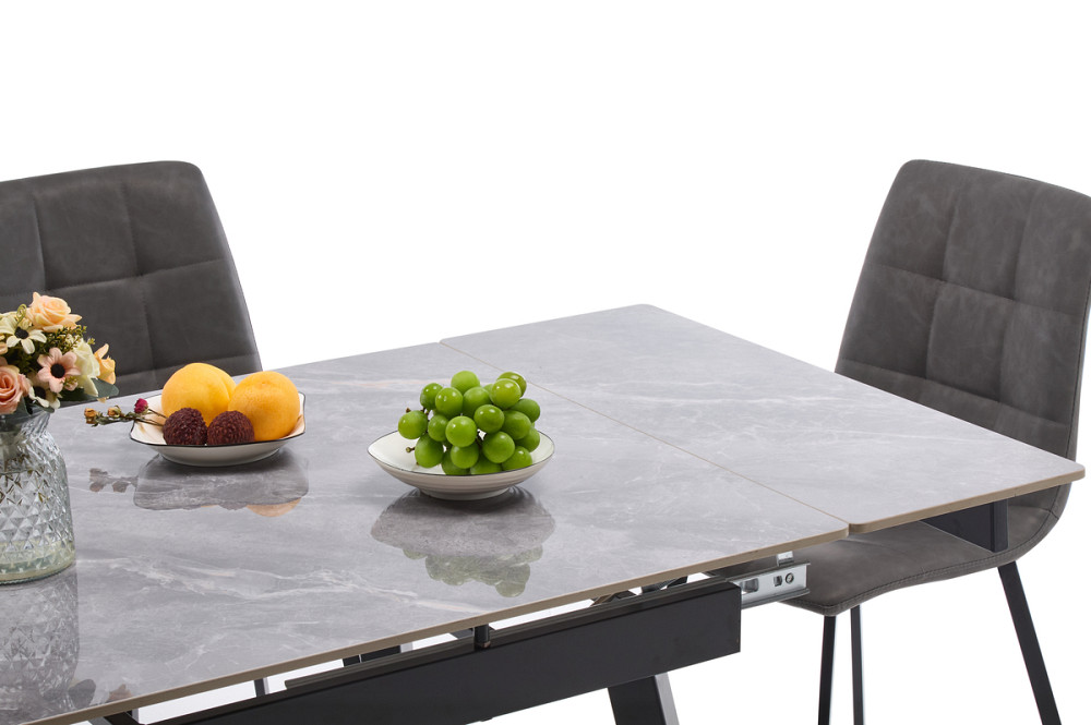 Стіл Бастіон 140(+30+30)*80,чорн/керам Армані грей Київ - фото 4