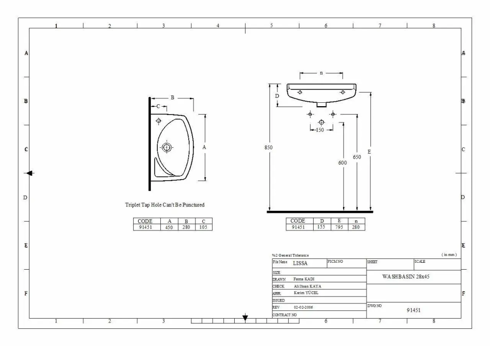 Подвесная раковина EGE Vitrifiye Lissa (350x140x280 мм) 91351 Белый Киев - изображение 2