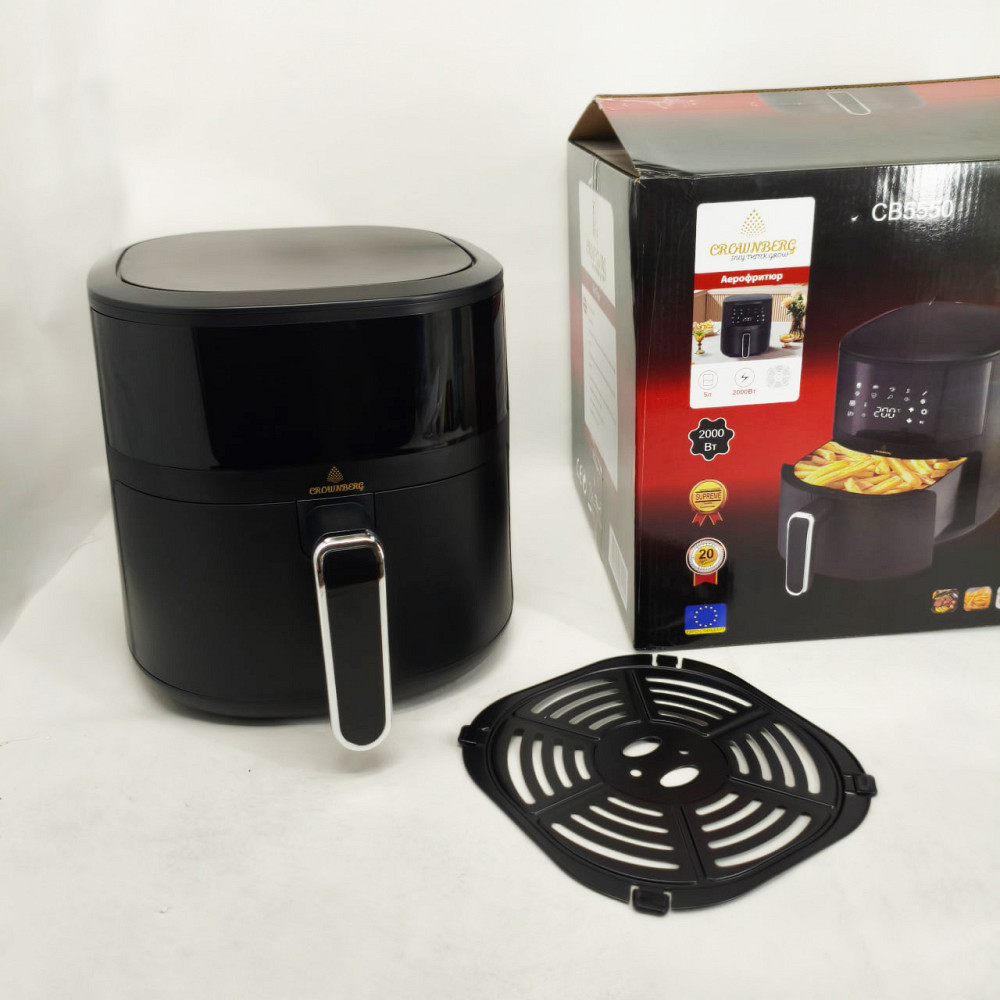 Аэрогриль с функцией жарки без масла Crownberg CB-5550 2000Вт 5л, Аэрогриль-фритюрница сенсорная JU-42 Львов - изображение 6