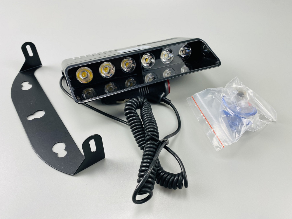 Маячок проблисковий для авто S9 стробоскоп мигалка 9-80V 6 led діодів помаранчевий спалах (під скло) Мукачево - фото 6