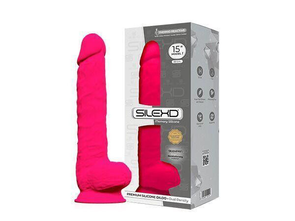 Фалоімітатор SilexD Kingston Pink (MODEL 15in), двошаровий, силікон+Silexpan, діаметр 7 см Sex Aura Київ - фото 3
