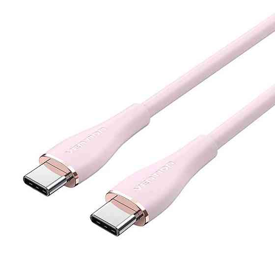 Кабель Vention USB 2.0 C Male to C Male 5A Cable 1M Pink Silicone Type (TAWPF) Киев