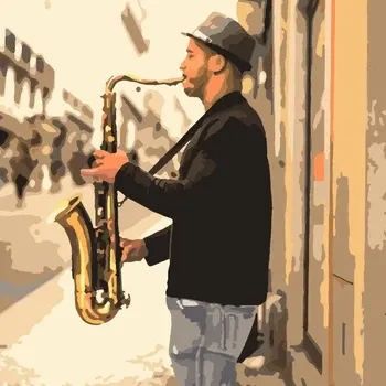 Картина за номерами "Santi" 954006 "Вуличний музика", 40*50 см, шт Київ