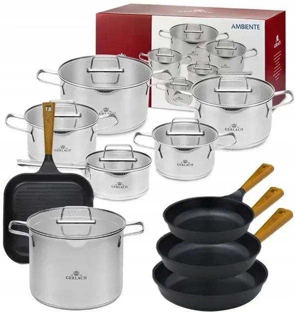 Gerlach Ambiente Каструлі 10el. + Сковорідки Natur 20/24/28 Grill Каструля 7l (983K4) Киев - изображение 1